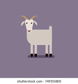 Goat flat icon for your design. Vector illustration.