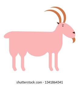 goat flat illustration Wild life plants and animals series