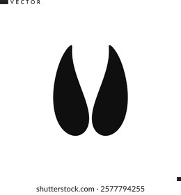 Goat footprint silhouette. Animal footprint vector illustration 