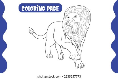 Goat Fun Coloring Page Design for Kids Stock Vector Style illustration Animal Coloring Page 