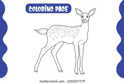 Goat Fun Coloring Page Design for Kids Stock Vector Style illustration Animal Coloring Page 