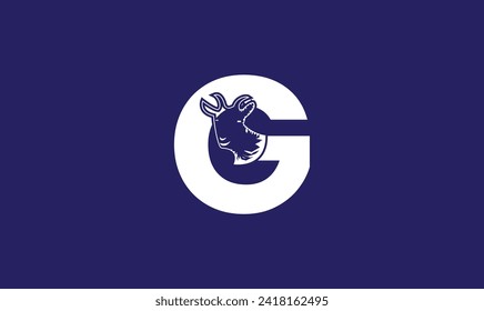 Goat and g logo icon vector design Goat Circle logo design illustrator design.