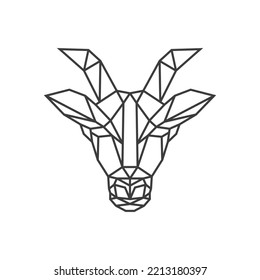 goat Geometric Design. Antelope polygonal Logo Vector illustration