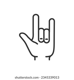 Goat gesture, linear icon. Line with editable stroke