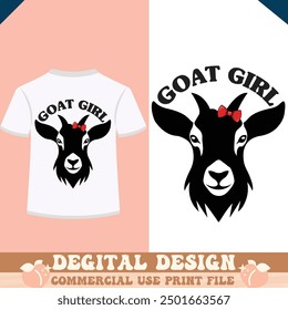 Goat Girl t shirt design vector file