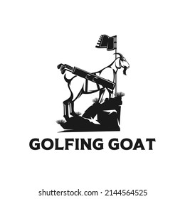 goat golf logo inspiration, flag