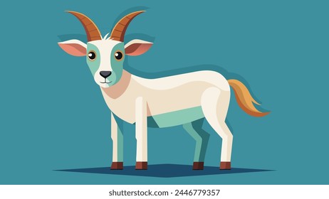 Goat  grazing in the field vector artwork illustration