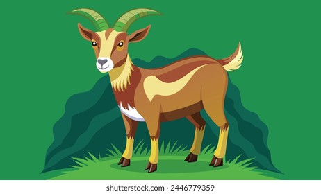 Goat  grazing in the field vector artwork illustration