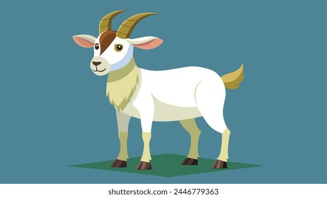 Goat  grazing in the field vector artwork illustration