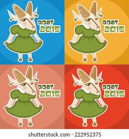 goat in a green dress set