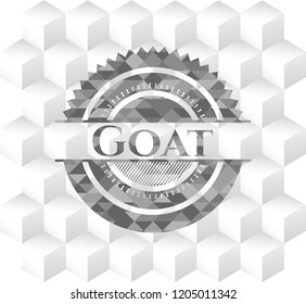 Goat grey badge with geometric cube white background