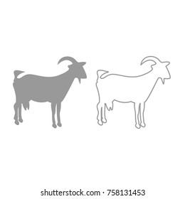 Goat grey icon .