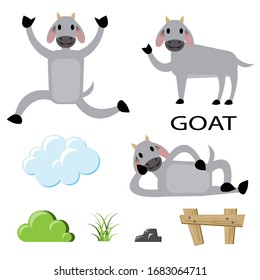 Goat and habitat material vector.