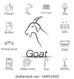 goat hand draw icon. Element of farming illustration icons. Signs and symbols can be used for web, logo, mobile app, UI, UX