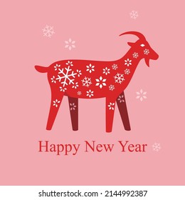 Goat Happy new year flat icon, Chinese new year