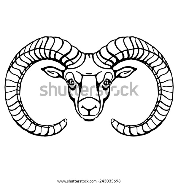 Goat Head Stock Vector (Royalty Free) 243035698 | Shutterstock