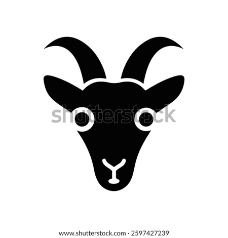 Goat head black icon vector on white background