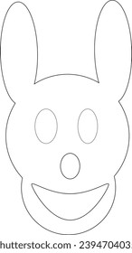 goat head or bunny. rabbit vector. smile bunny bad.