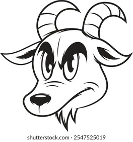 Cabeza de cabra Vector de personajes de dibujos animados