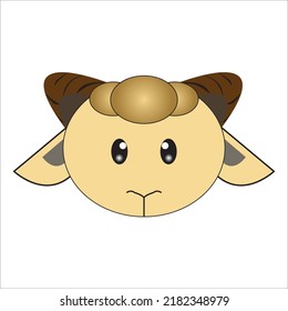 Goat head cartoon icon illustration template web