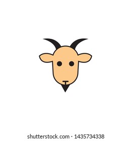 Goat head cartoon vector icon on a white background