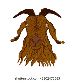 ilustración vectorial de dibujo de cabeza de cabra