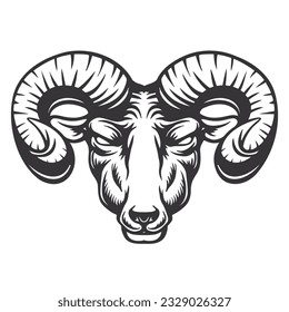 goat head design lineart. Farm Animal. goat logos or icons. vector illustration