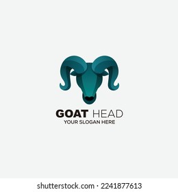 goat head design logo gradient vector color