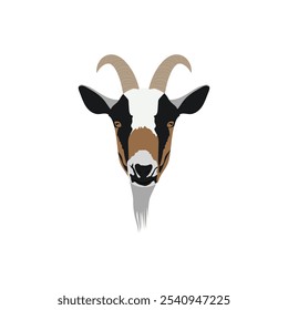 Goat head design on white background