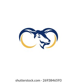 Diseño de cabezas de cabra para un diseño de logotipo de Marca comercial simple y elegante.

