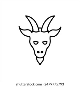 Goat head design vector in white background