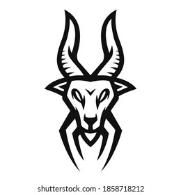 Goat head Drawing vector illustration.  Goat head mascot logo vector.