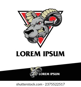 Goat head emblem logo vector template
