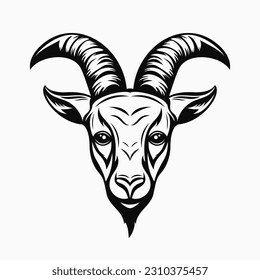 Goat head, face logo. Vector logo template