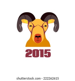 goat head, flat 2015 logo, in color