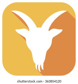 goat head flat icon (zodiac sign)