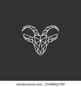 Diseño de logotipo geométrico de cabeza de cabra
