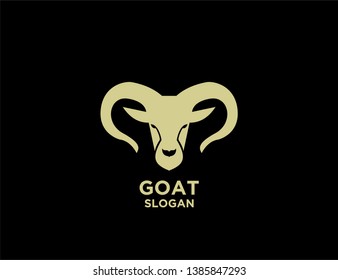 goat head gold with black background logo icon designs vector illustration sign silhouette