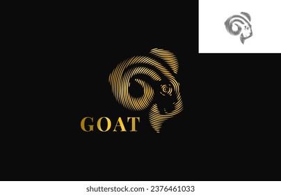 a goat head gold color enggraved linocut logo design, is a logo design that illustrates the engraved head of a goat, which means the greatest of all time.
vector logo design