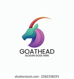 Goat Head Gradient Colorful Logo