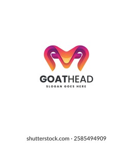 Goat Head Gradient Colorful Logo