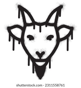 goat head graffiti with black spray paint