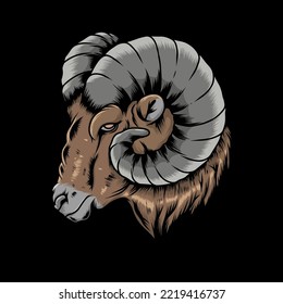 goat head hand drawn illustration