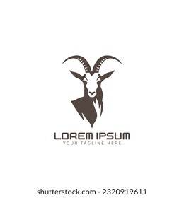 Goat head with horns logo icon vector design illustrator design Creative Goat logo design goat icon modern company logo