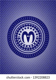 goat head icon with denim texture