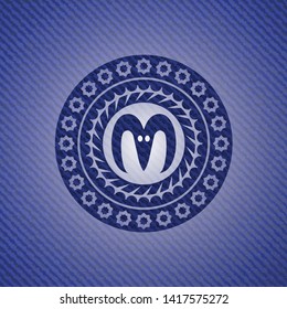 goat head icon with denim texture