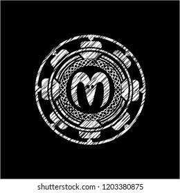 goat head icon drawn chalk emblem, retro style, chalk or chalkboard texture