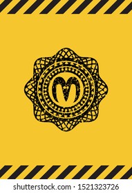 goat head icon grunge warning sign emblem. Vector Illustration. Detailed.