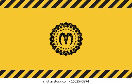 goat head icon grunge warning sign emblem. Vector Illustration. Detailed.