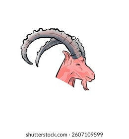 goat head icon illustration without background